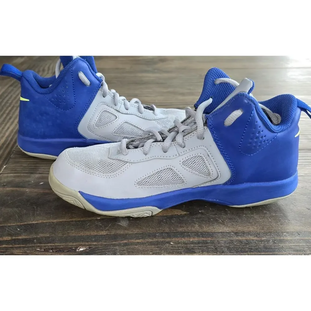 Nike Dual Fusion BB (GS) Boy's Youth 5Y Blue/Gray Basketball Shoes med/hi ankle
